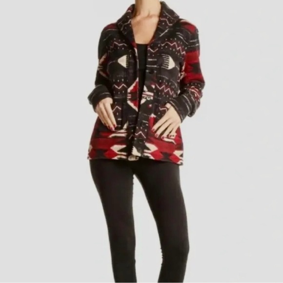 RALPH LAUREN Aztec Southwestern Print Fleece Jacket Blazer Cardigan L-2X - Picture 2 of 13
